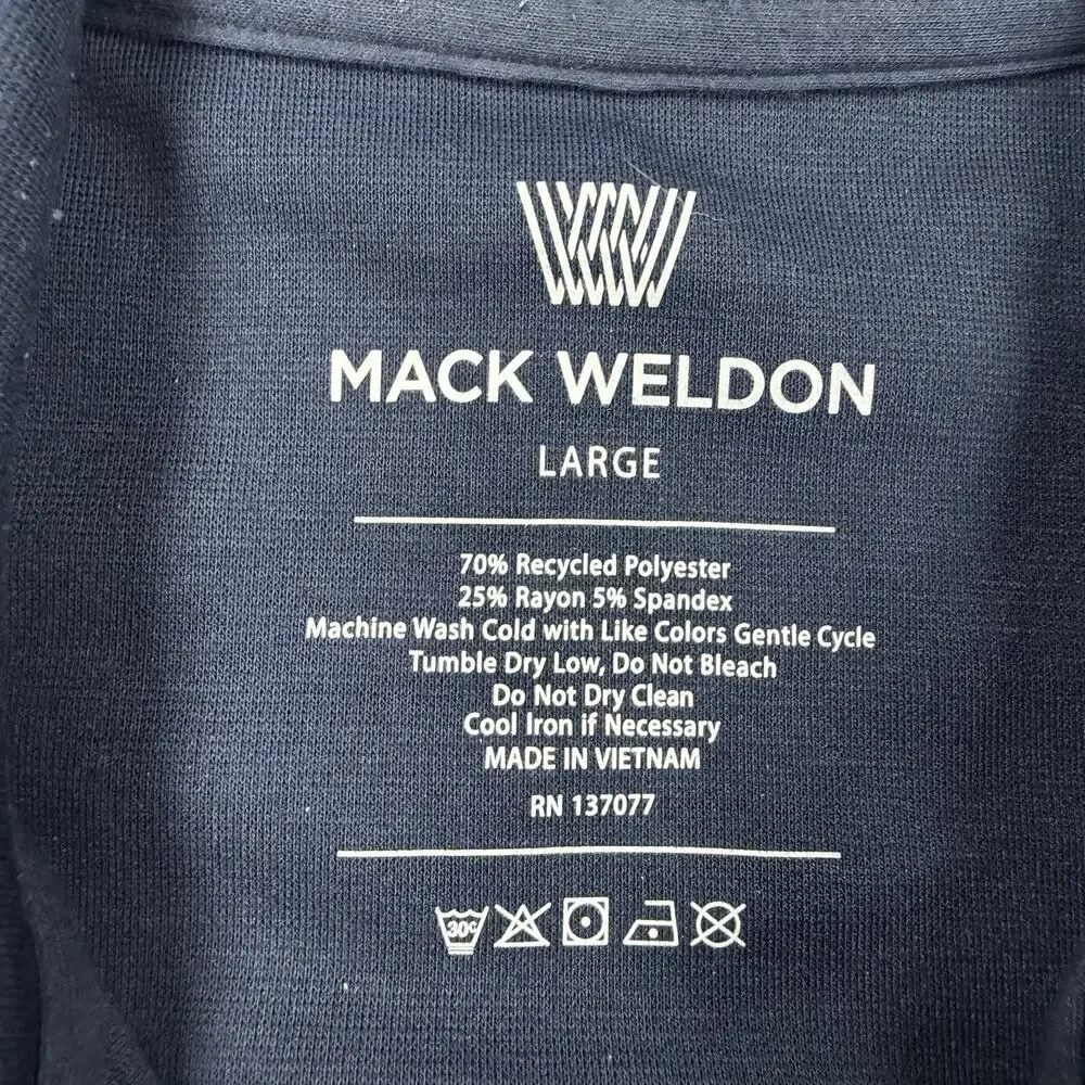 Mack Weldon Men’s Large Navy Full Zip Performance Jacket Stretch Zip Pocket